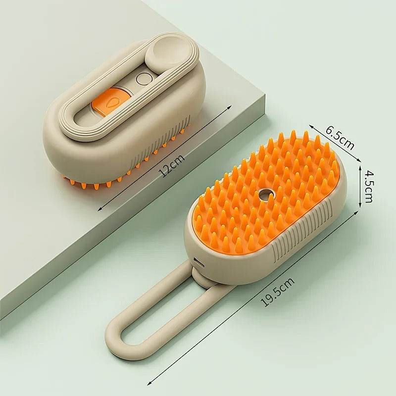 Steam Pet Brush for Dogs & Cats – 3-in-1 Electric Grooming Brush Hair