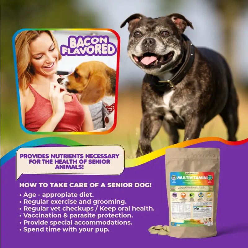 Makondo Pets Daily Multivitamin for Dogs and Cats: Prenatal, Puppy, and Senior Care | 120 Count