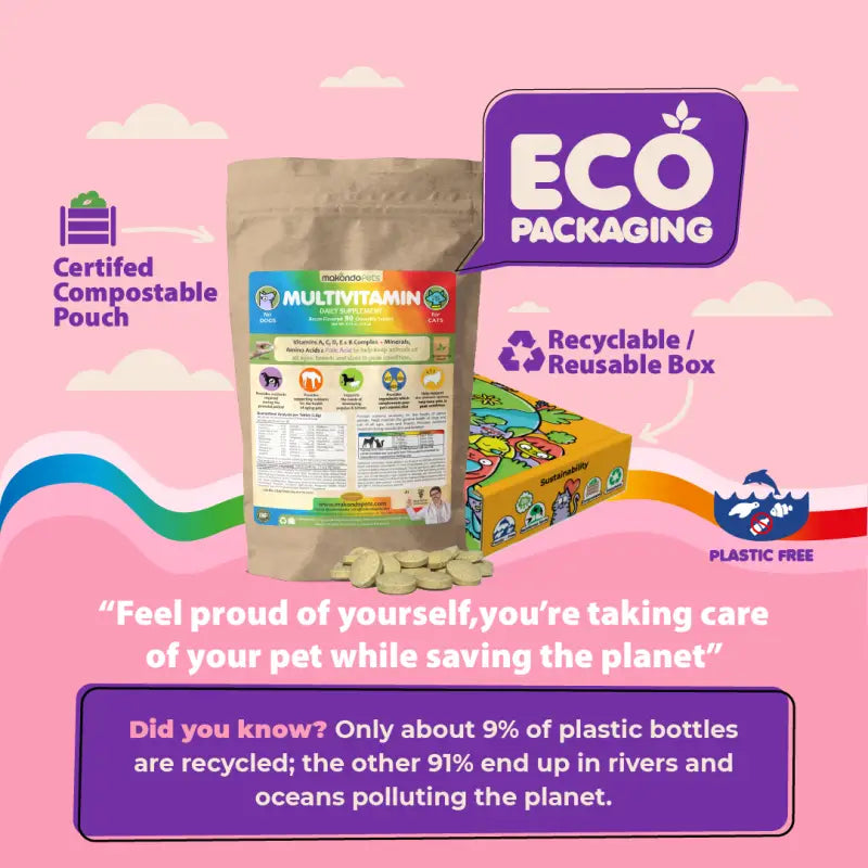 Makondo Pets Daily Multivitamin for Dogs and Cats: Prenatal, Puppy, and Senior Care | 120 Count