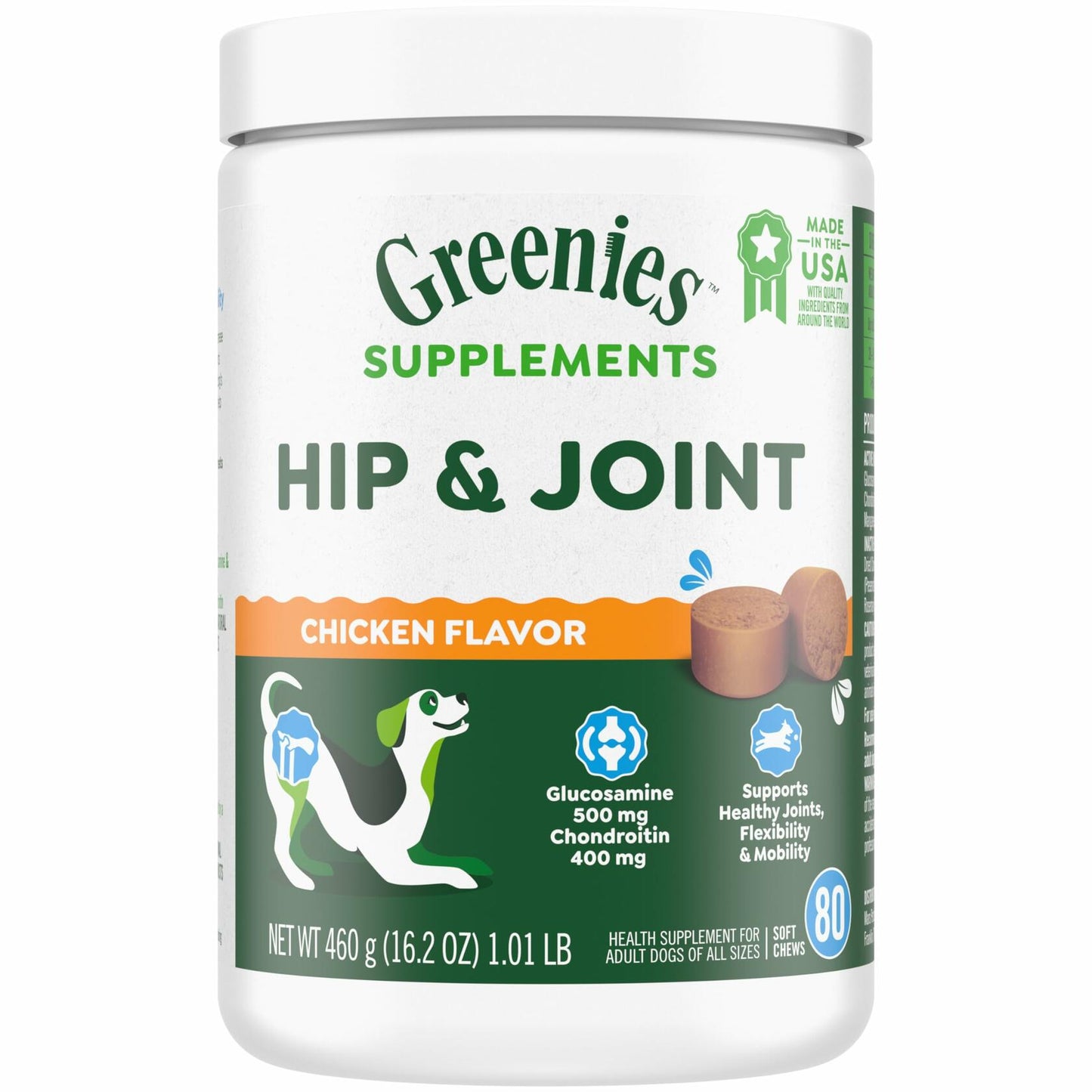 Greenies Hip and Joint Supplements for Dogs – Glucosamine and Chondroitin Chicken Soft Chews