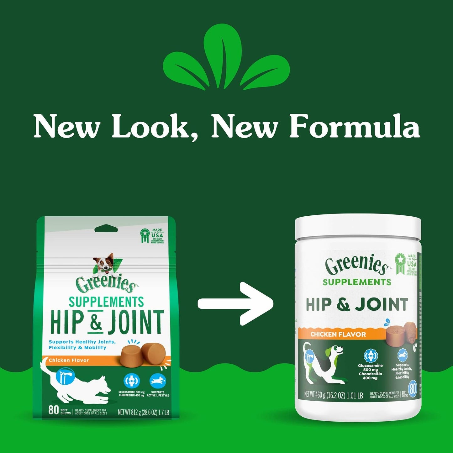 Greenies Hip and Joint Supplements for Dogs – Glucosamine and Chondroitin Chicken Soft Chews