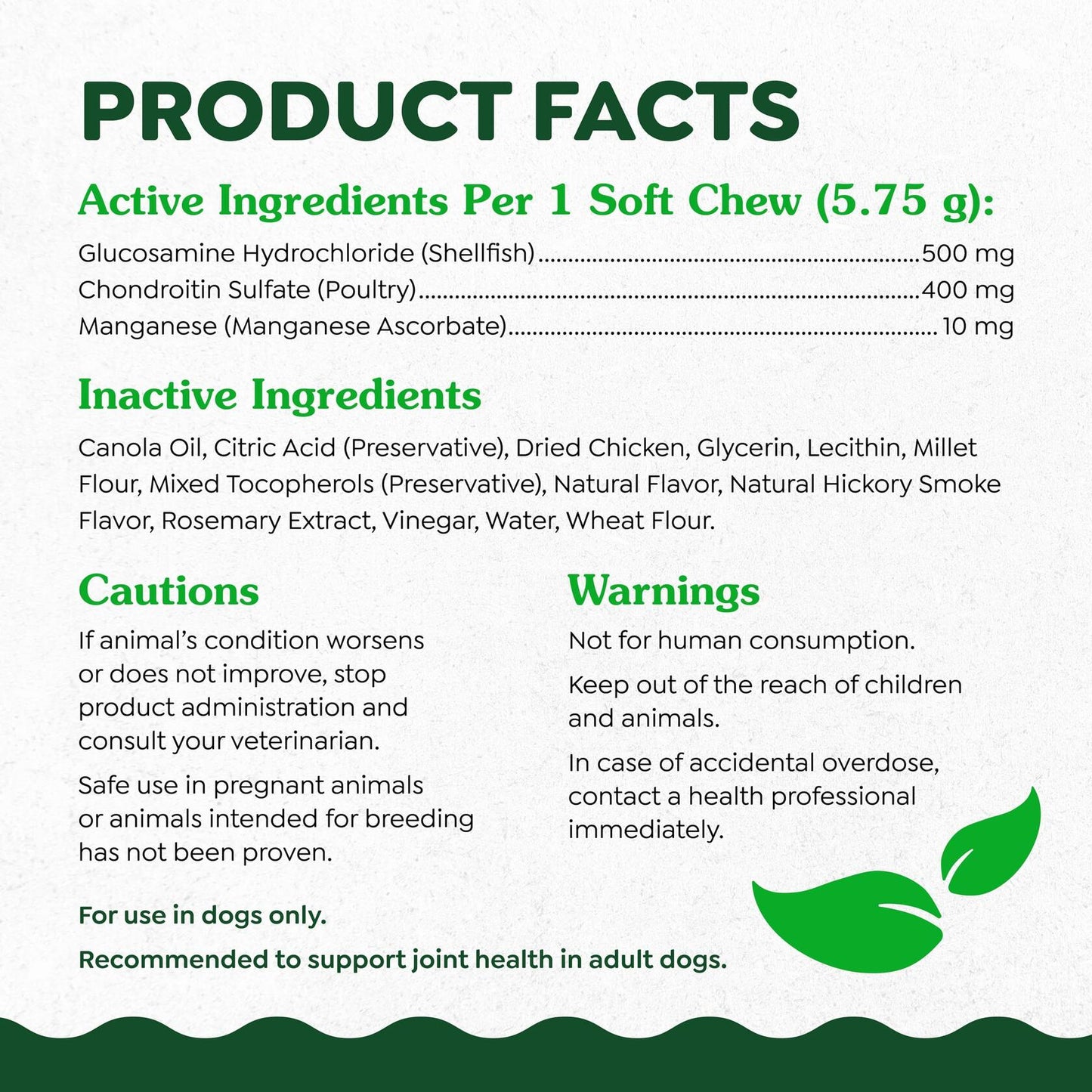 Greenies Hip and Joint Supplements for Dogs – Glucosamine and Chondroitin Chicken Soft Chews