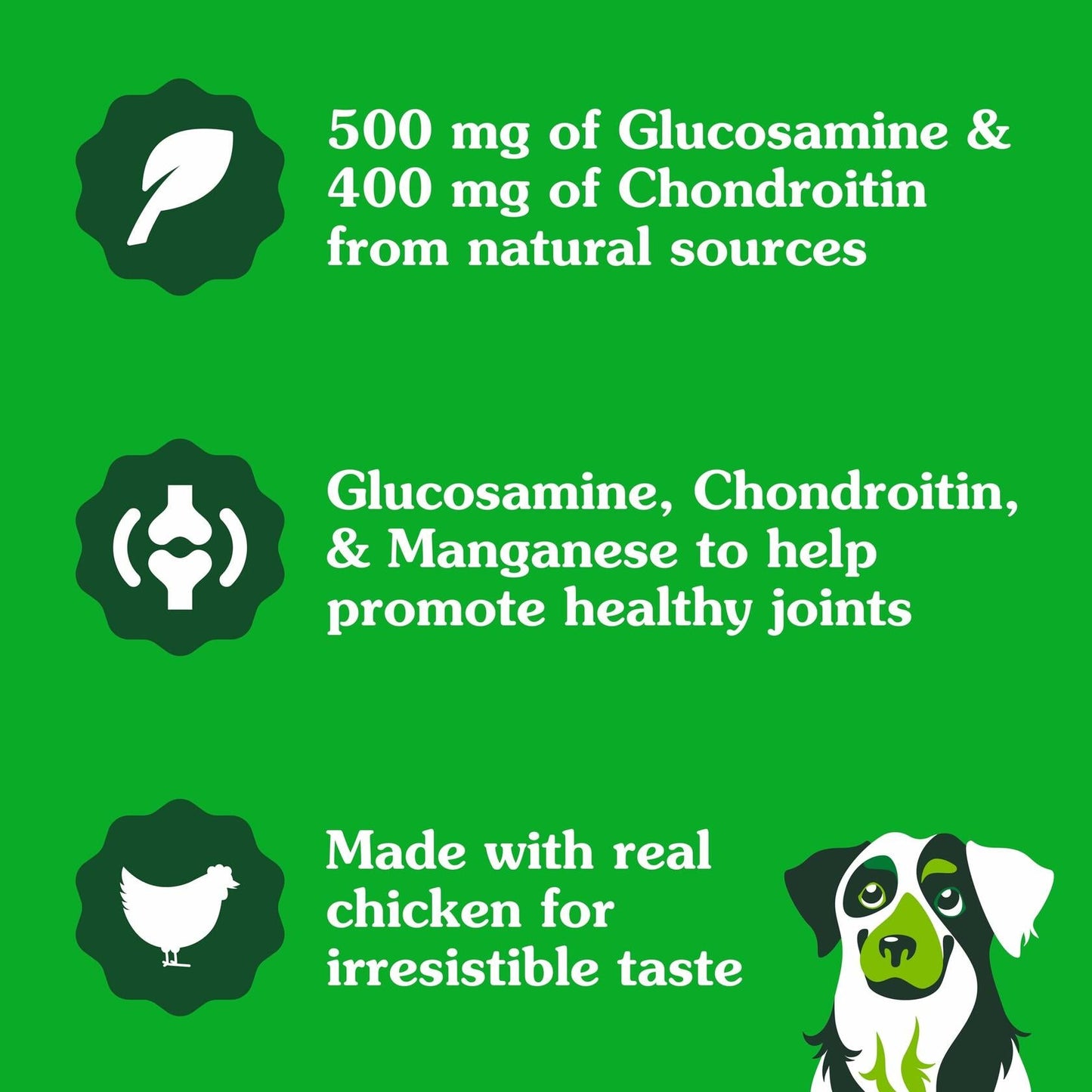 Greenies Hip and Joint Supplements for Dogs – Glucosamine and Chondroitin Chicken Soft Chews