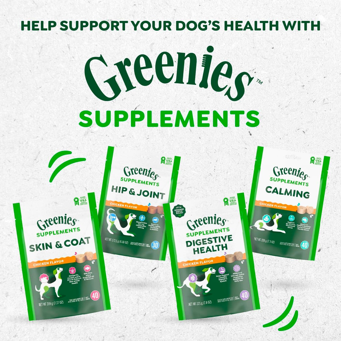 Greenies Hip and Joint Supplements for Dogs – Glucosamine and Chondroitin Chicken Soft Chews