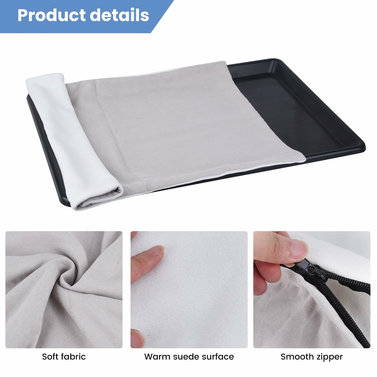 Dog Crate Pan Cover | 30 Inch Reversible Fleece Tray Liner