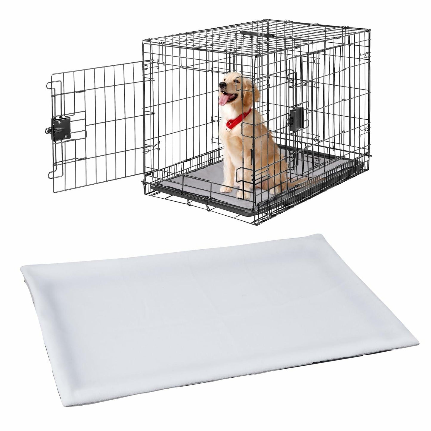 Dog Crate Pan Cover | 30 Inch Reversible Fleece Tray Liner