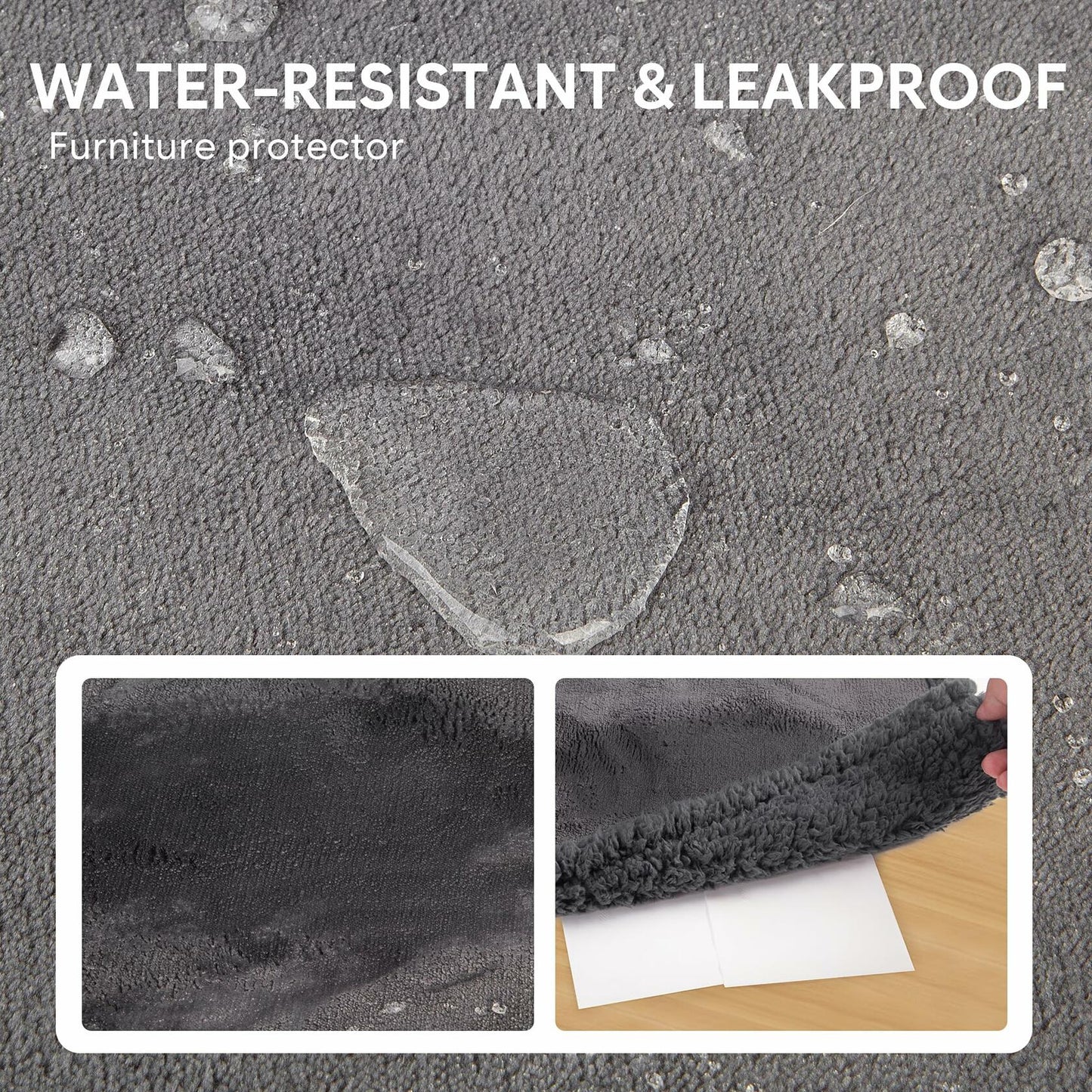 Waterproof Dog Blanket | Reversible Furniture Pet Protector | 52x82 Grey