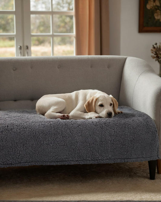 Waterproof Dog Blanket | Reversible Furniture Pet Protector | 52x82 Grey