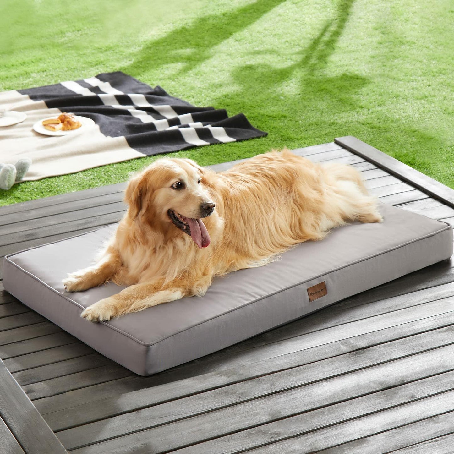 Grey Waterproof Dog Bed | Orthopedic Egg Pet Crate Mat