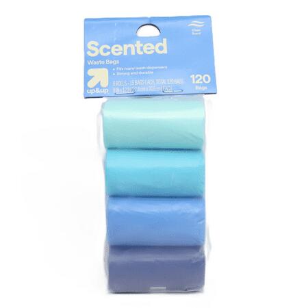 Scented Dog Waste Bags, Strong Durable Leak Help, 120 Count (8 Rolls)
