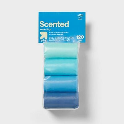 Scented Dog Waste Bags, Strong Durable Leak Help, 120 Count (8 Rolls)