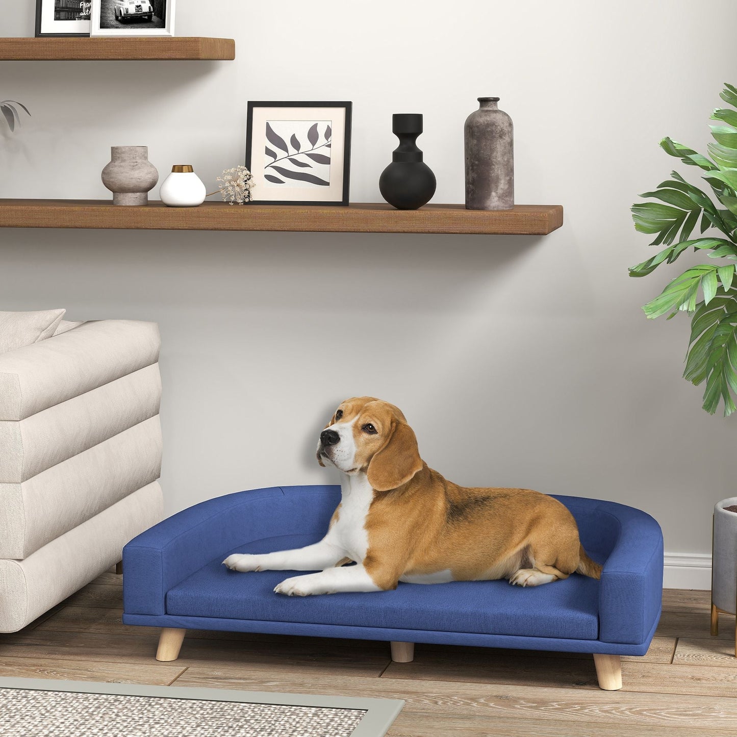 Pet Couch | Luxury Sofa Bed for Large Dogs | Blue PawHut Dog Bed