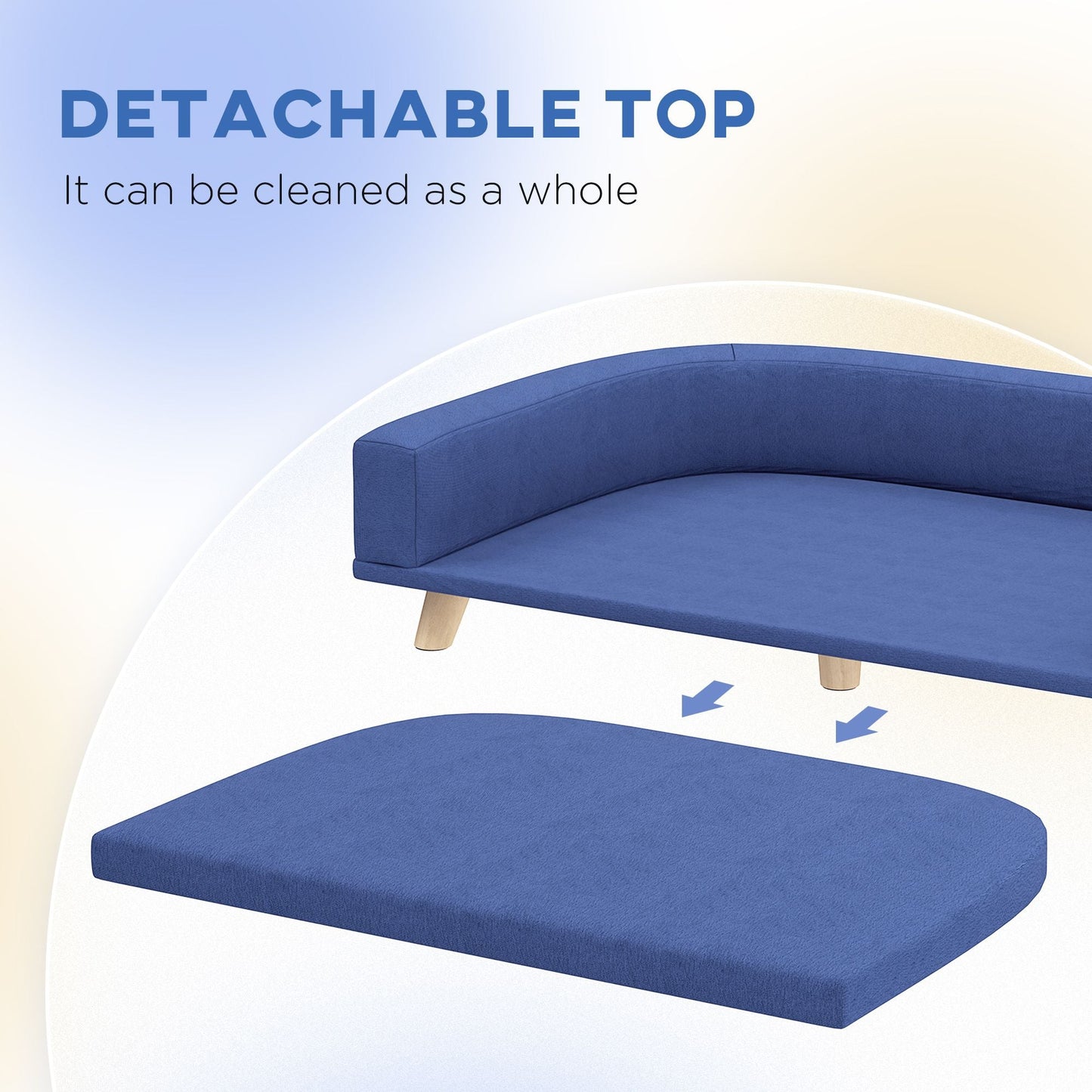 Pet Couch | Luxury Sofa Bed for Large Dogs | Blue PawHut Dog Bed