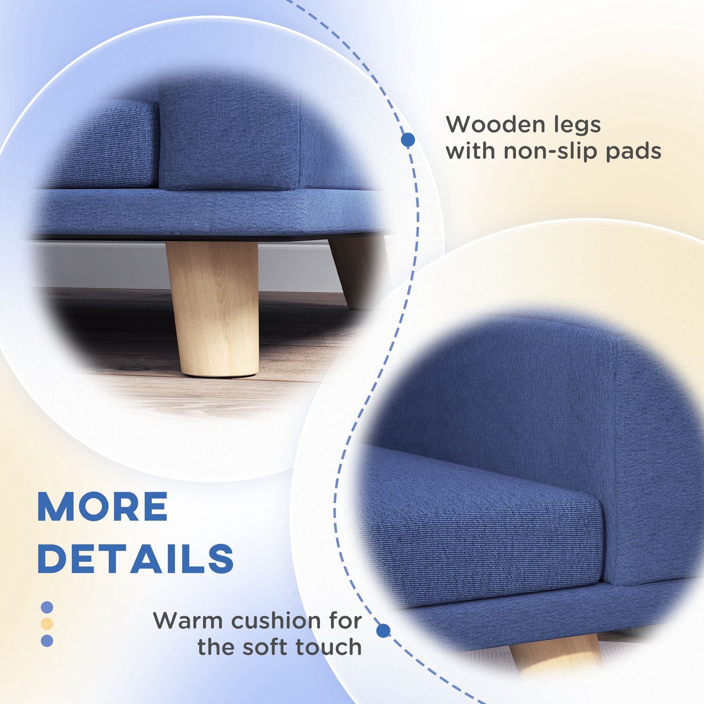 Pet Couch | Luxury Sofa Bed for Large Dogs | Blue PawHut Dog Bed
