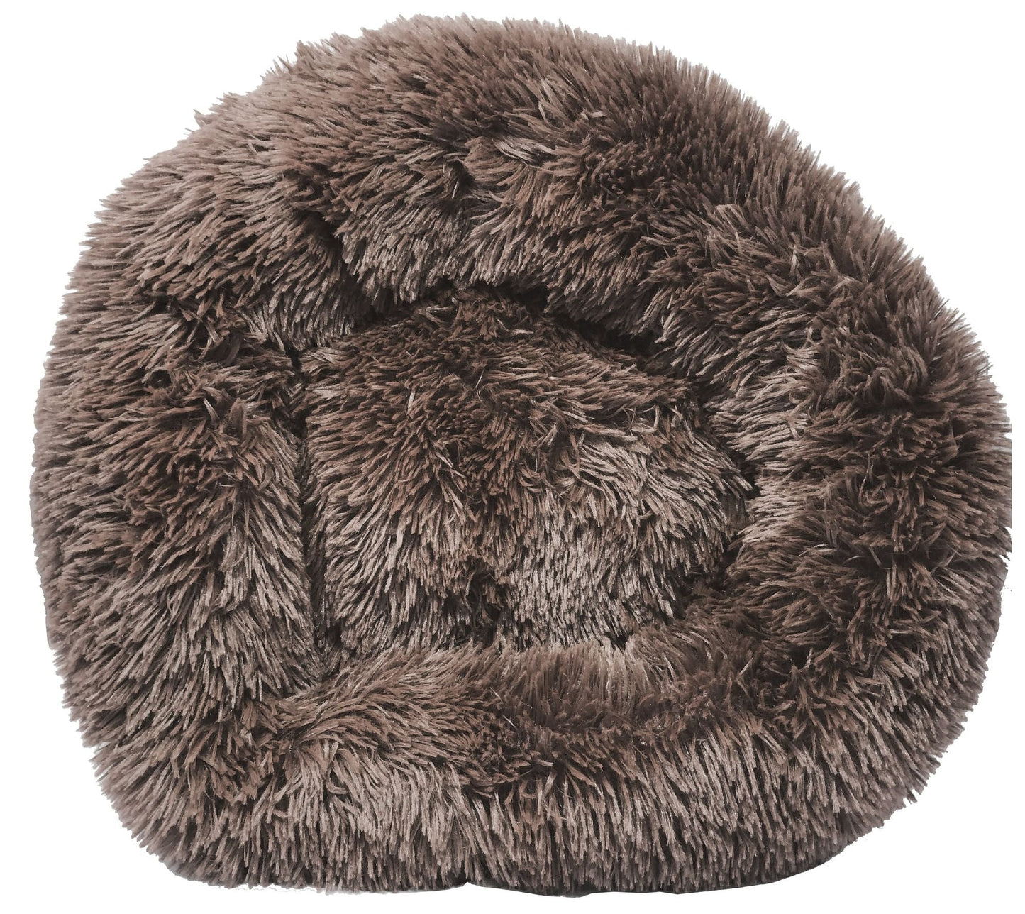Round Plush Dog Bed | Pet Calming Donut Nest by Pet Life | Medium & Large