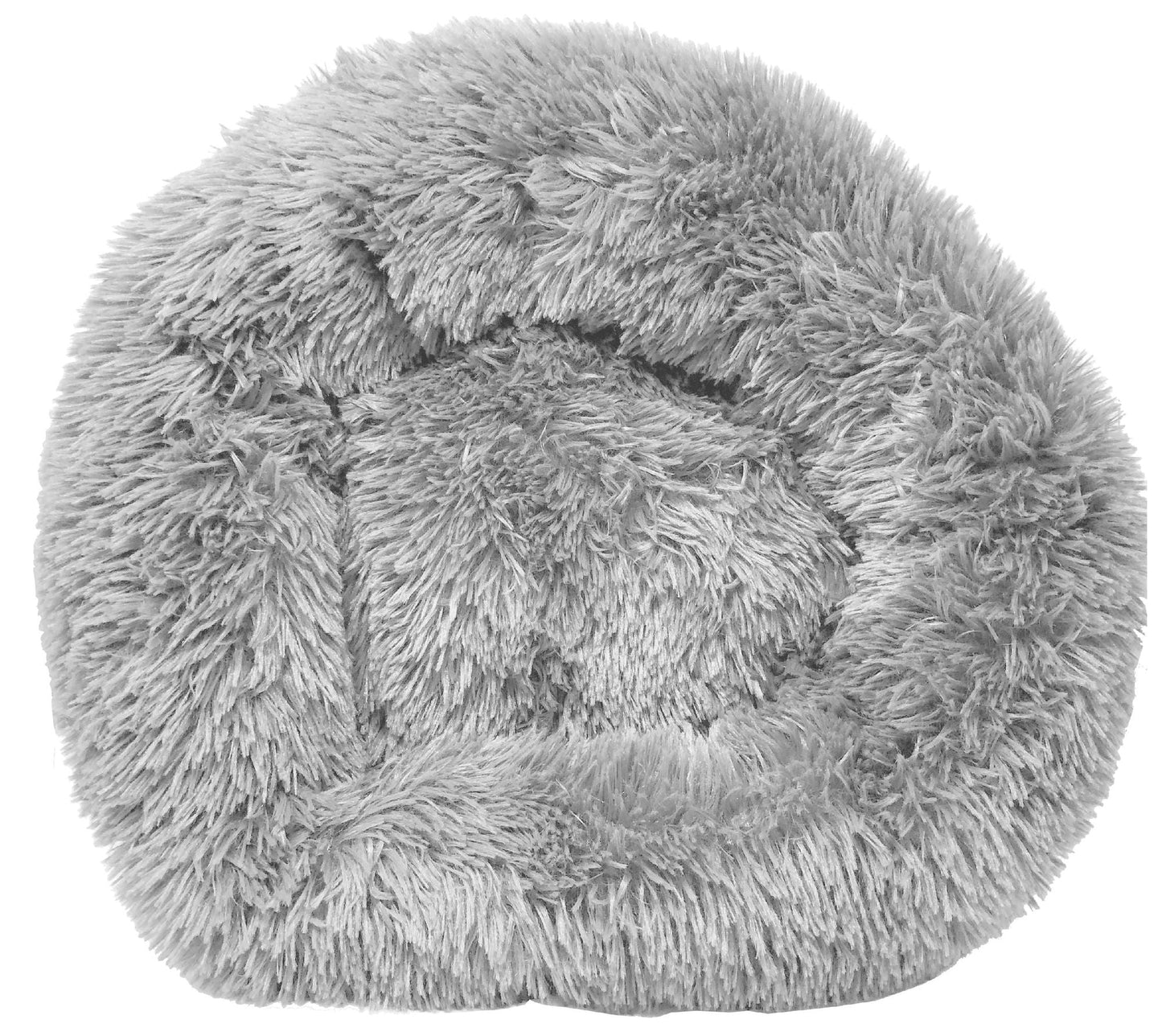 Round Plush Dog Bed | Pet Calming Donut Nest by Pet Life | Medium & Large