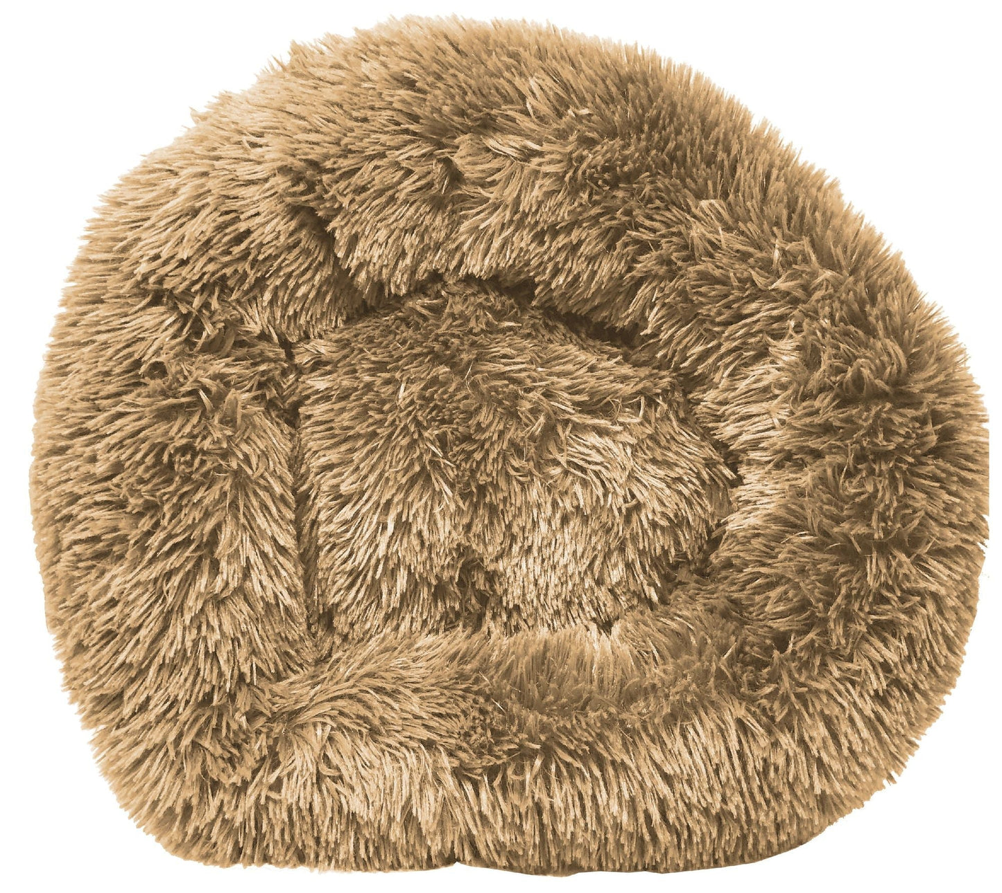 Round Plush Dog Bed | Pet Calming Donut Nest by Pet Life | Medium & Large