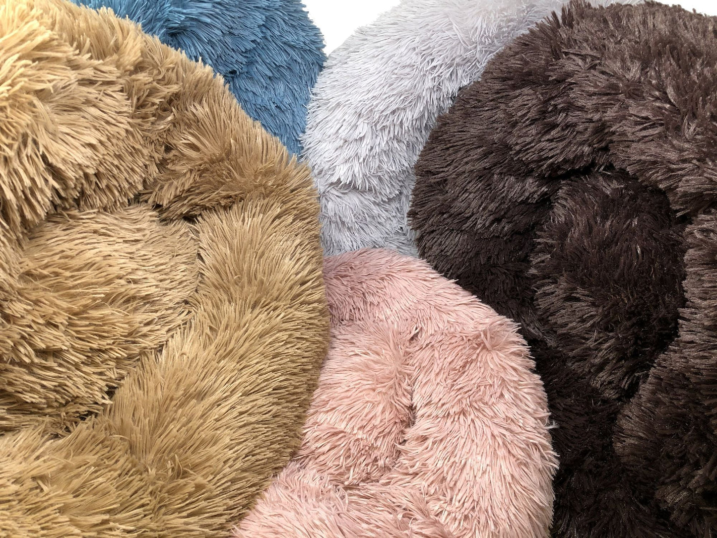 Round Plush Dog Bed | Pet Calming Donut Nest by Pet Life | Medium & Large