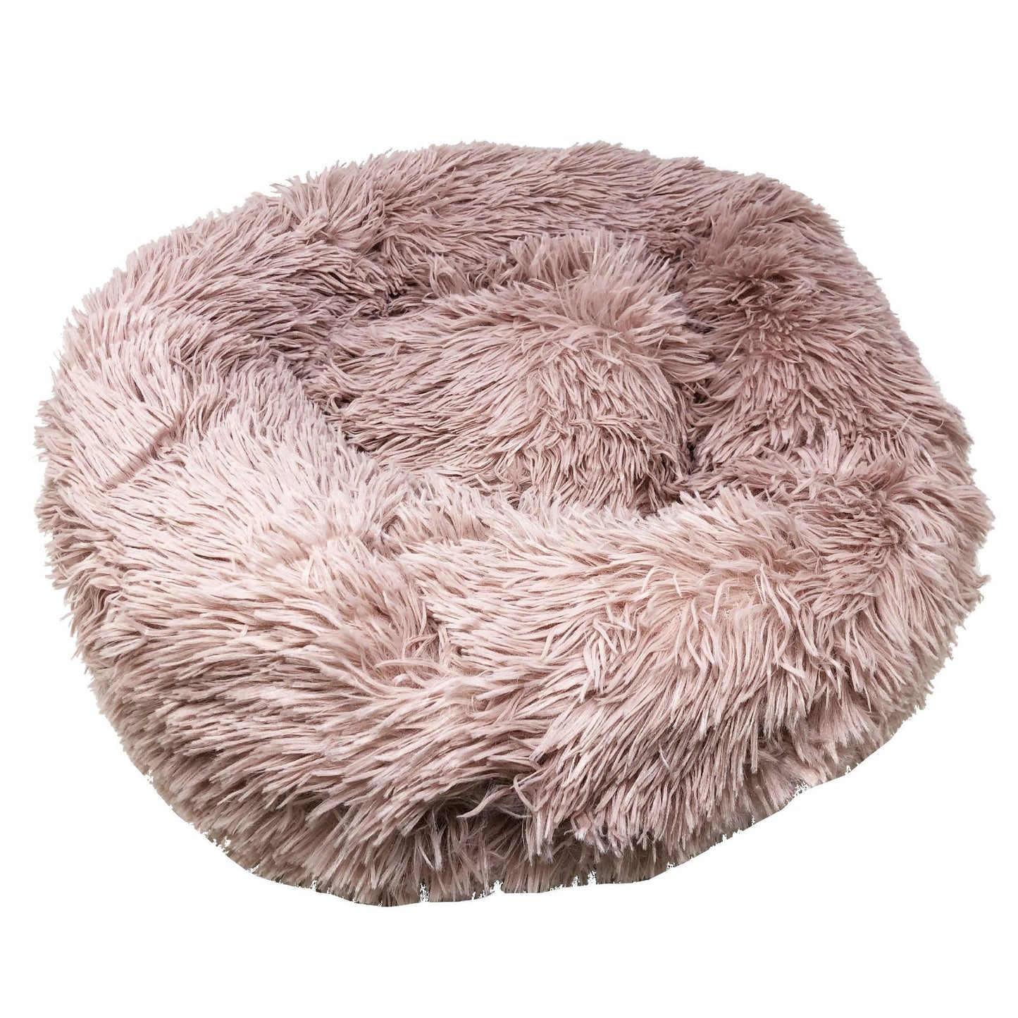 Round Plush Dog Bed | Pet Calming Donut Nest by Pet Life | Medium & Large