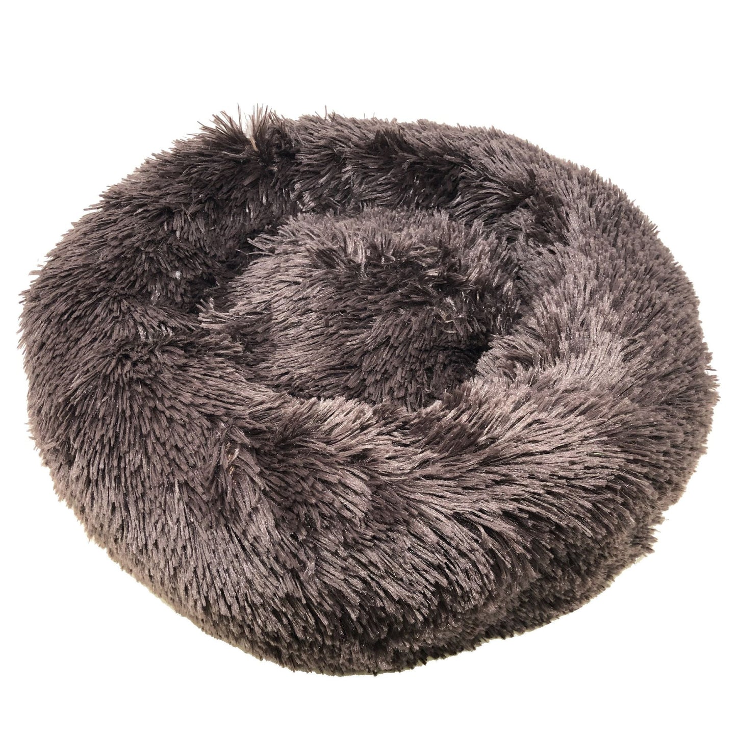 Round Plush Dog Bed | Pet Calming Donut Nest by Pet Life | Medium & Large