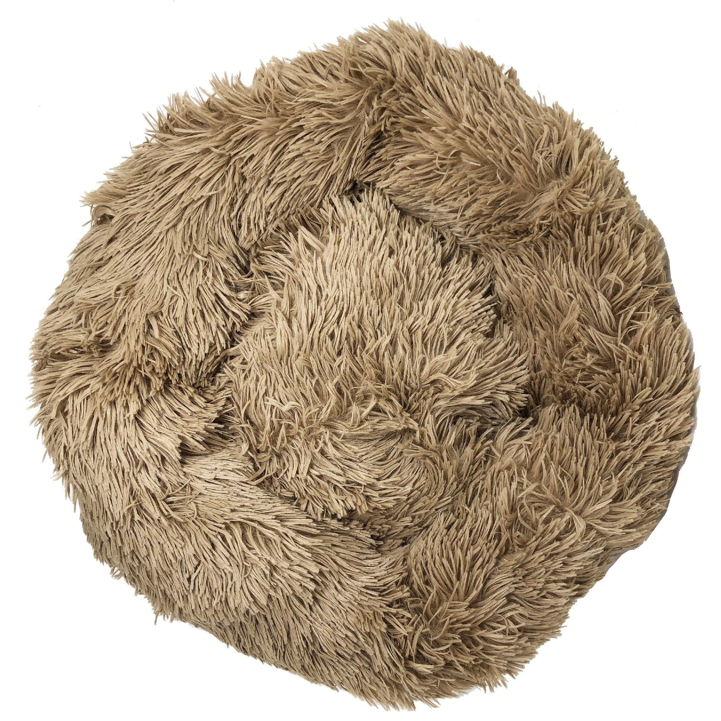 Round Plush Dog Bed | Pet Calming Donut Nest by Pet Life | Medium & Large