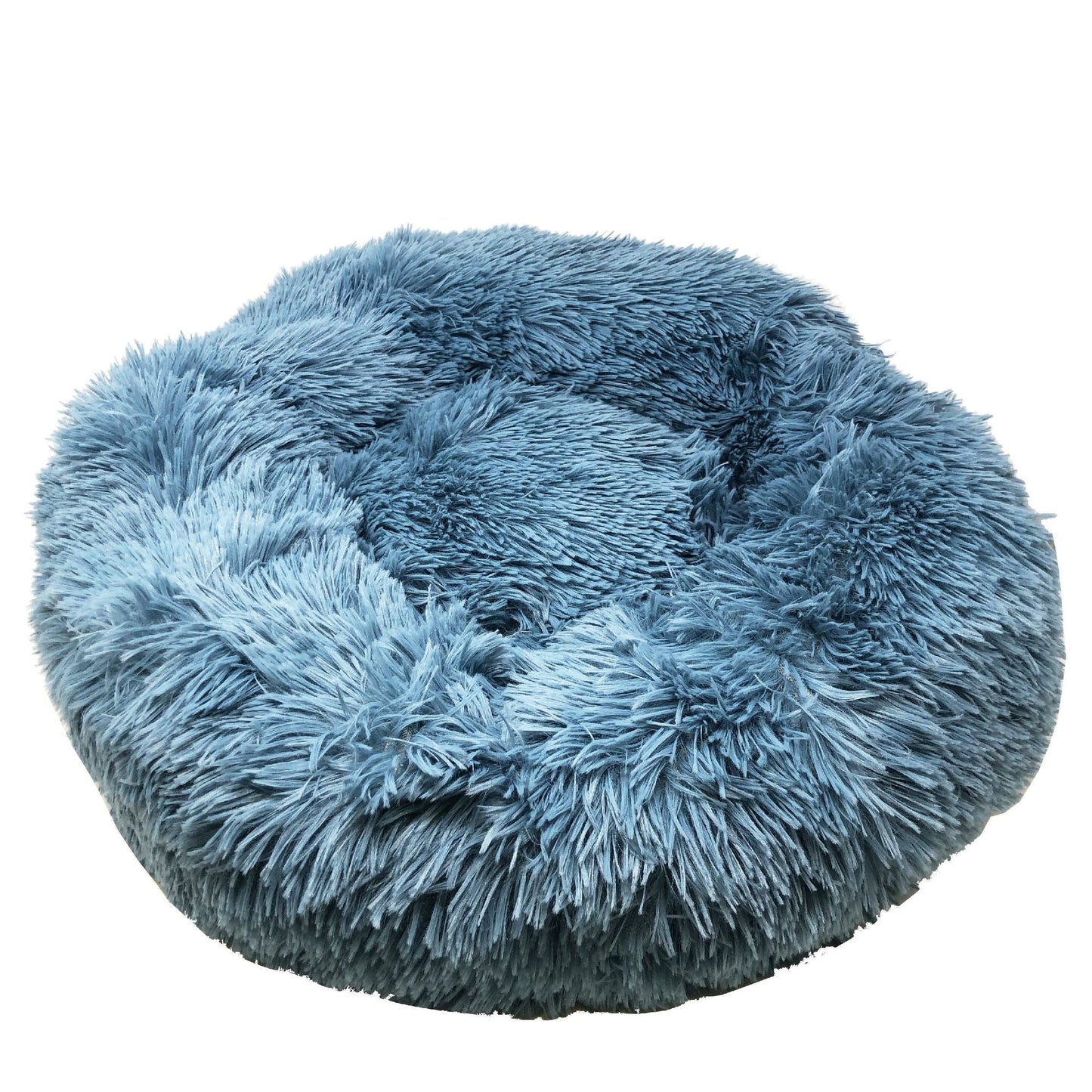 Round Plush Dog Bed | Pet Calming Donut Nest by Pet Life | Medium & Large