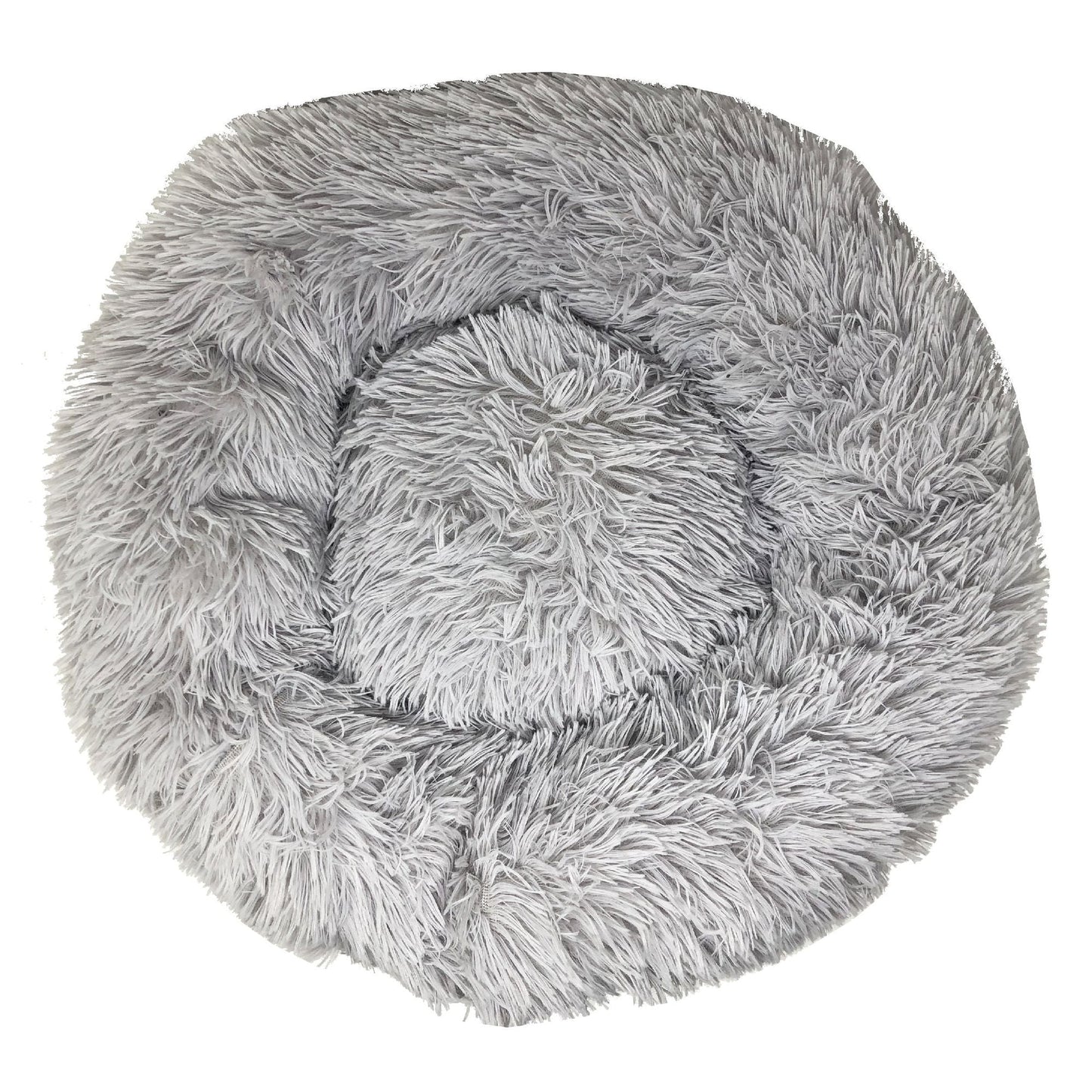 Round Plush Dog Bed | Pet Calming Donut Nest by Pet Life | Medium & Large