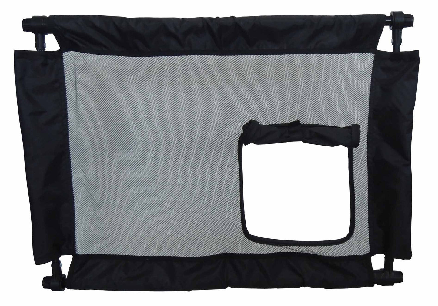 Travel Pet Gate with Zippered Door, Collapsible Nylon Mesh Porta Gate, 23.62–35.43 in