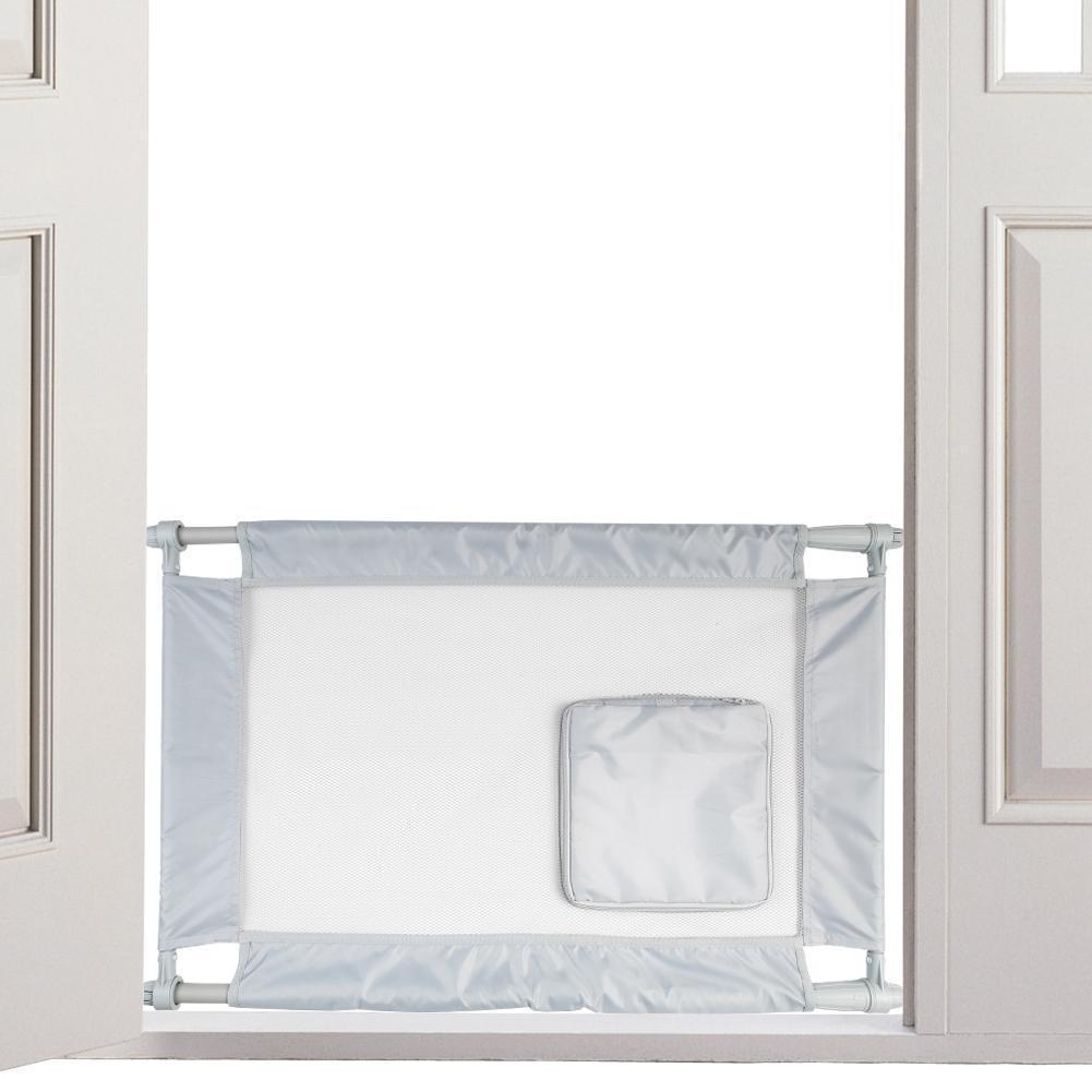 Travel Pet Gate with Zippered Door, Collapsible Nylon Mesh Porta Gate, 23.62–35.43 in
