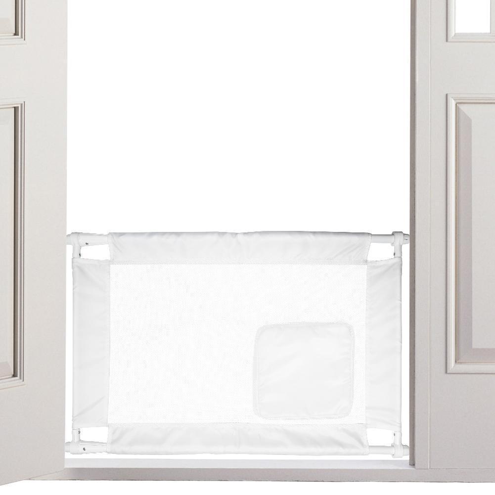 Travel Pet Gate with Zippered Door, Collapsible Nylon Mesh Porta Gate, 23.62–35.43 in