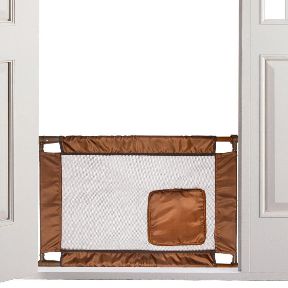 Travel Pet Gate with Zippered Door, Collapsible Nylon Mesh Porta Gate, 23.62–35.43 in