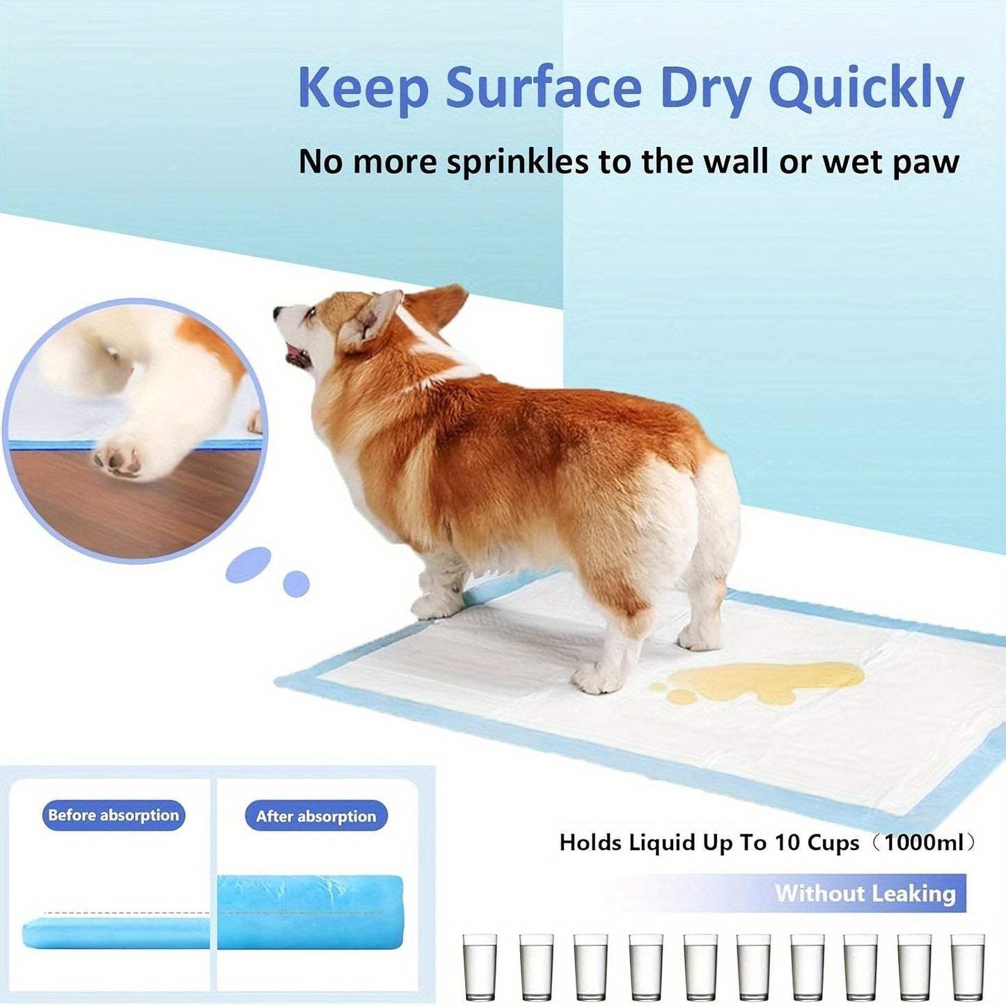 Puppy Pee Pads 24x24 100 Count | Super Absorbent Training Pads