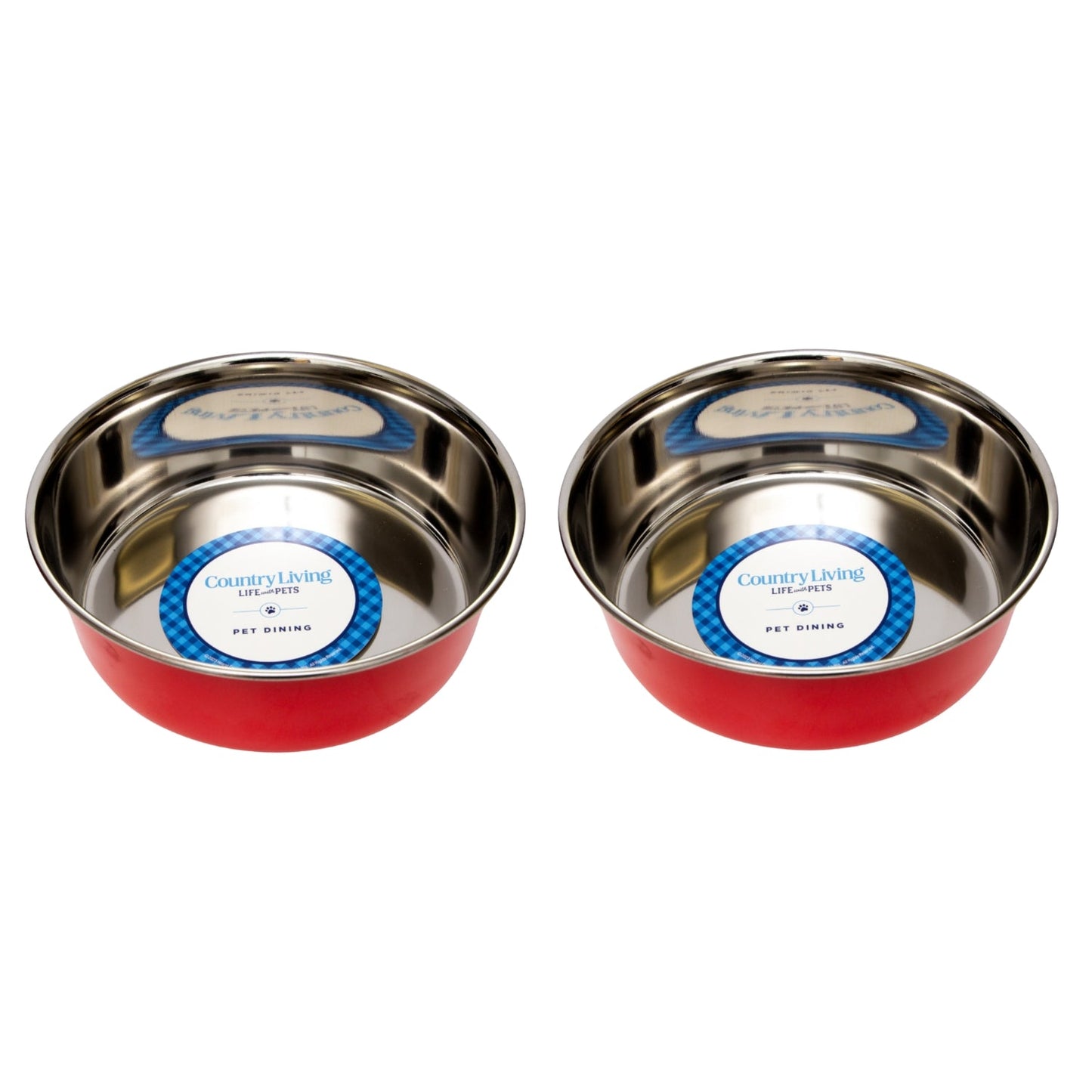 Heavy Duty Stainless Steel Dog Bowls - Set of 2 Bowls