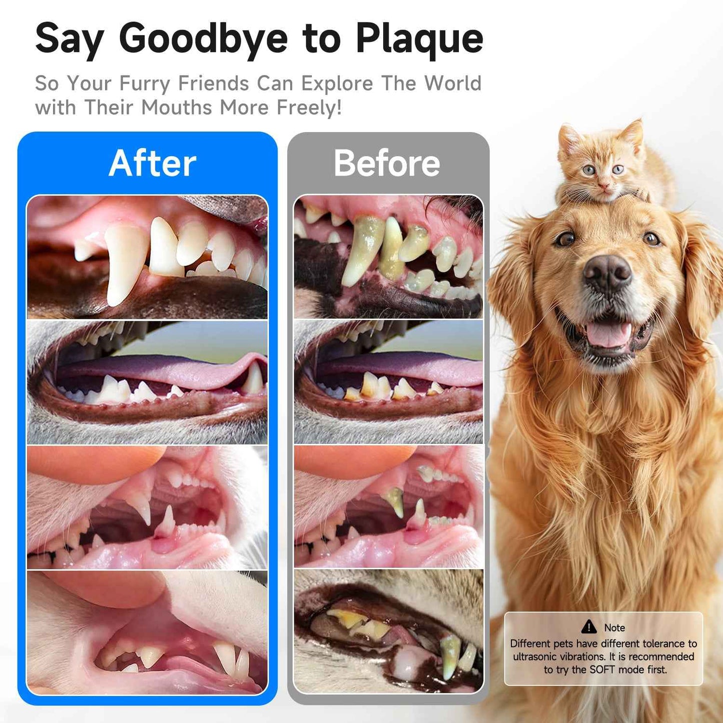 T5 Pet Ultrasonic Tooth Cleaner – Professional Dental Plaque & Tartar Remover for Dogs & Cats