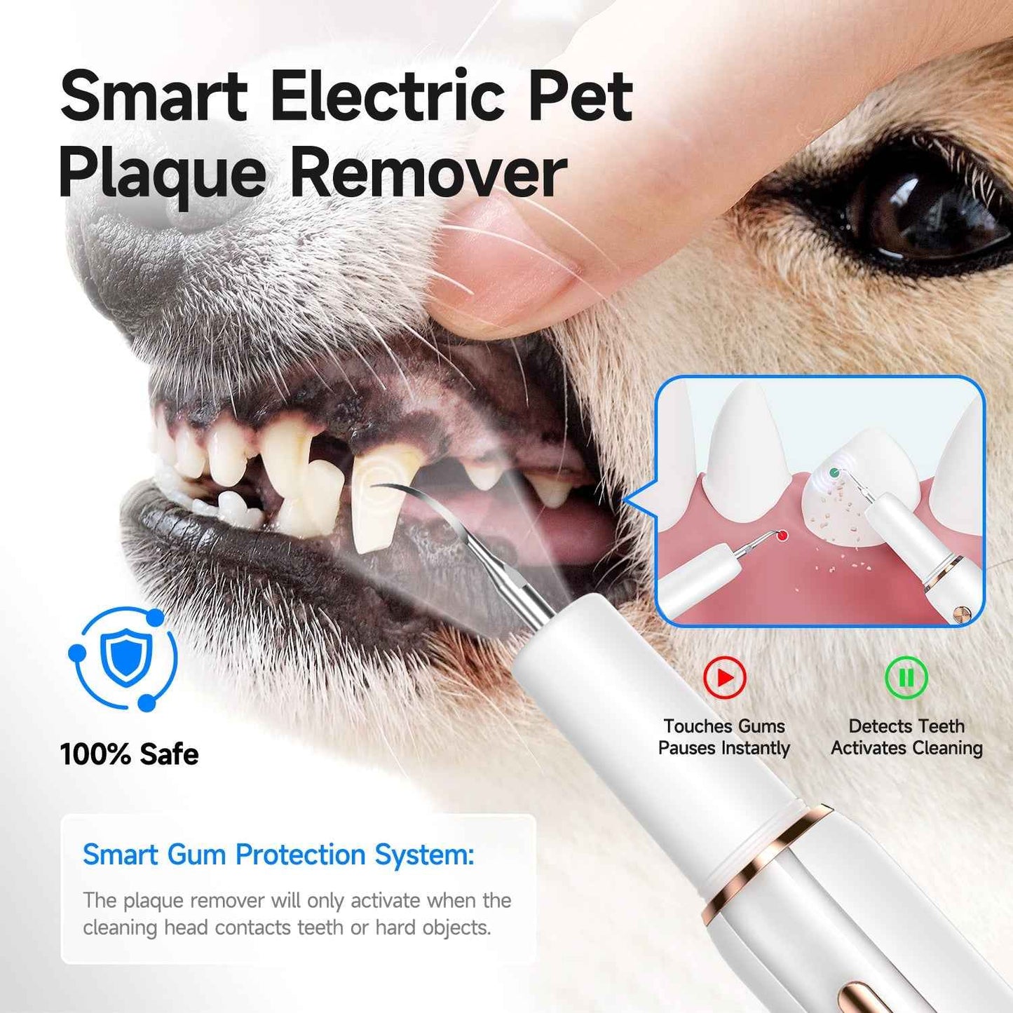 T5 Pet Ultrasonic Tooth Cleaner – Professional Dental Plaque & Tartar Remover for Dogs & Cats