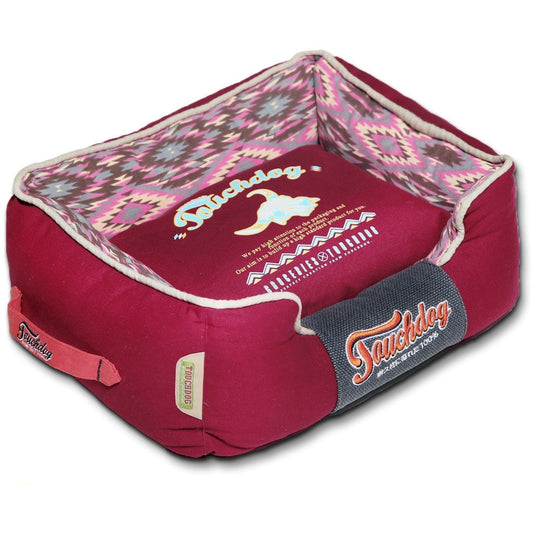 Designer Dog Bed | Touchdog ® Vintage Tribal Rectangular Mat with Handle | Medium-Large