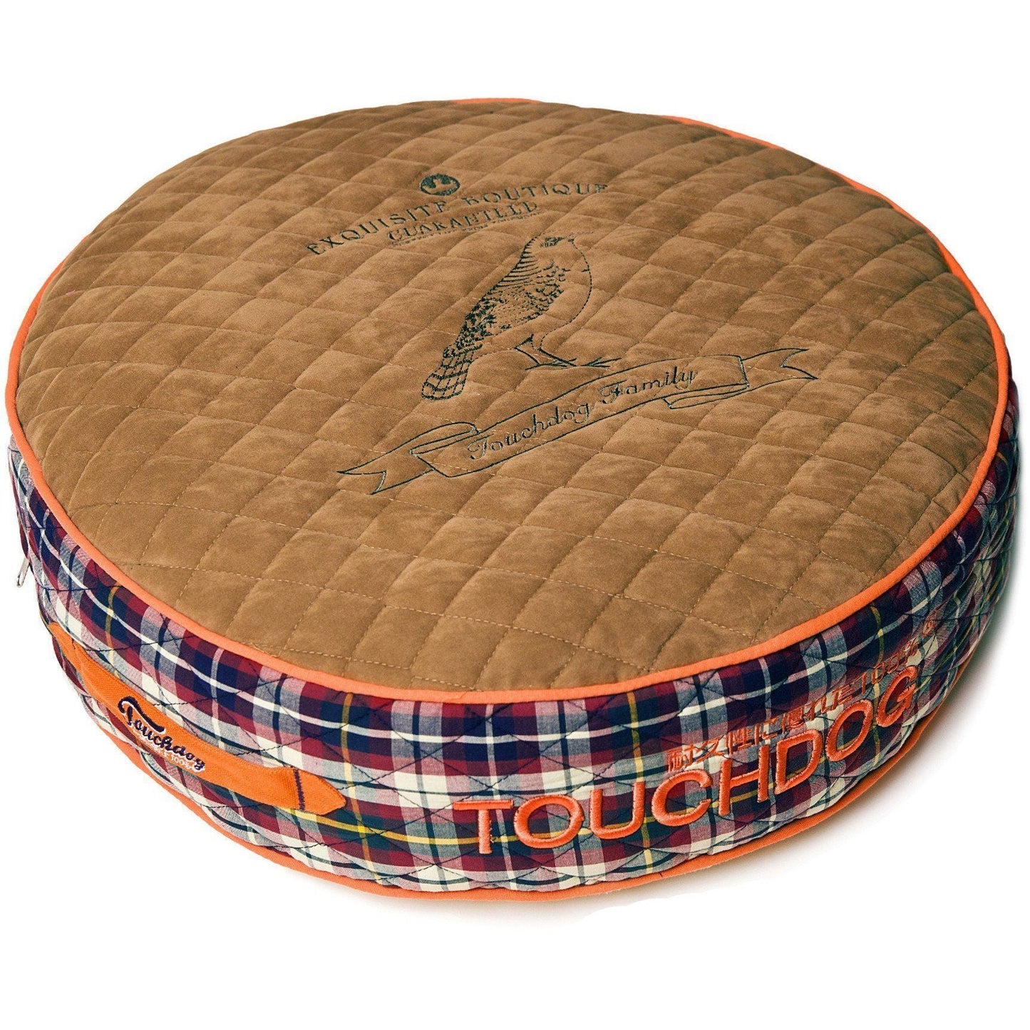 Designer Dog Bed | Bark-Royale Quilted Premium Rounded Bed with Handle | Small-Large