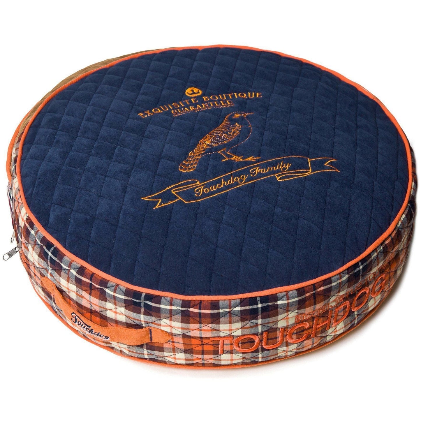 Designer Dog Bed | Bark-Royale Quilted Premium Rounded Bed with Handle | Small-Large