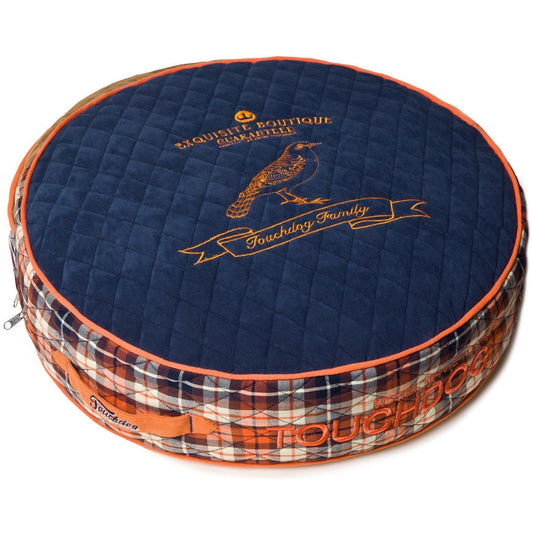 Designer Dog Bed | Bark-Royale Quilted Premium Rounded Bed with Handle | Small-Large