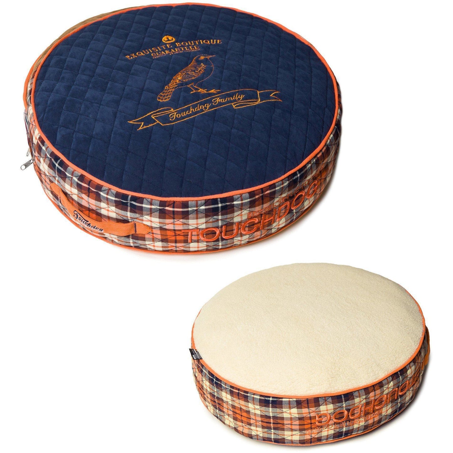Designer Dog Bed | Bark-Royale Quilted Premium Rounded Bed with Handle | Small-Large