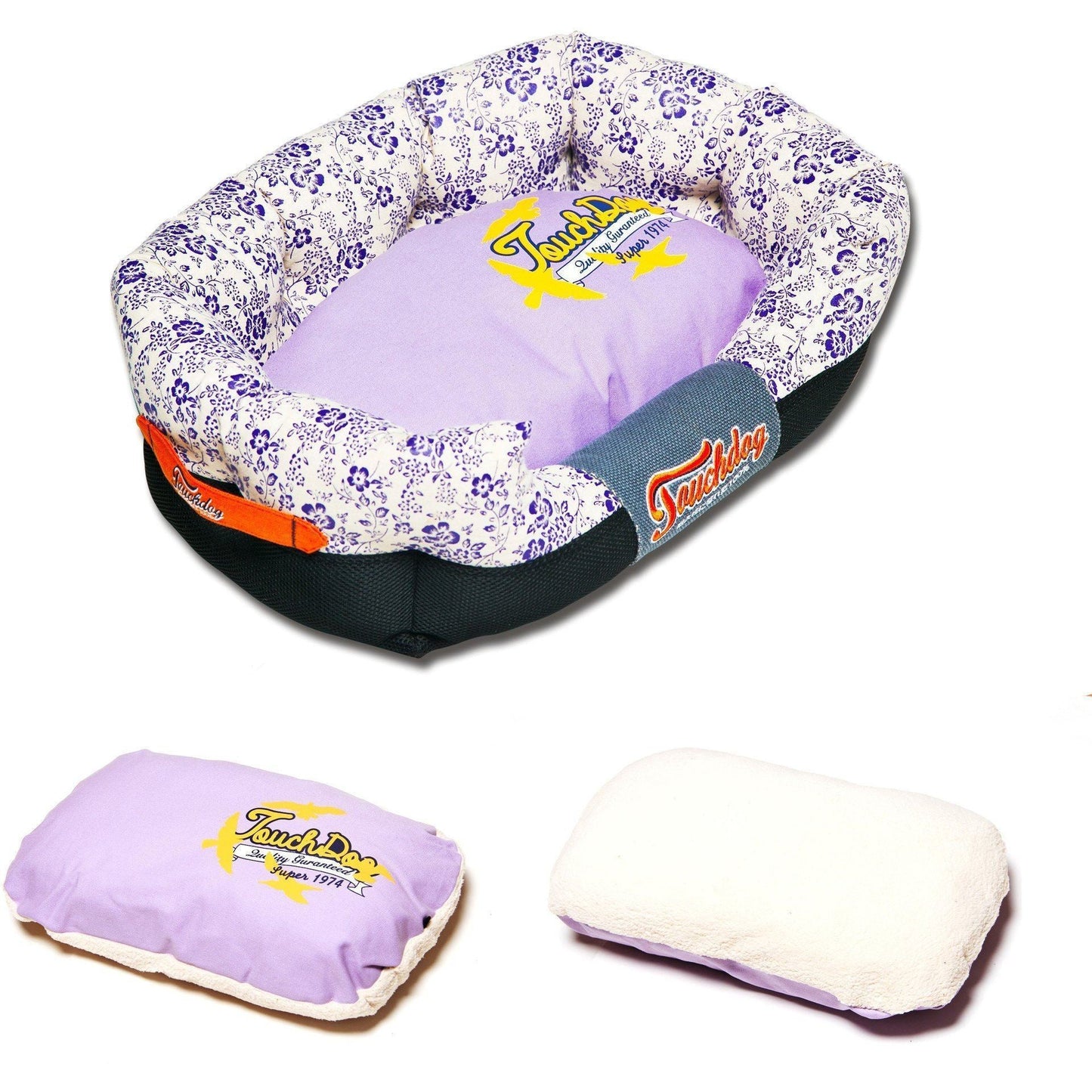 Designer Dog Bed | Touchdog ® Floral Ultra-Plush Rectangular Pet Mat  | Medium-Large