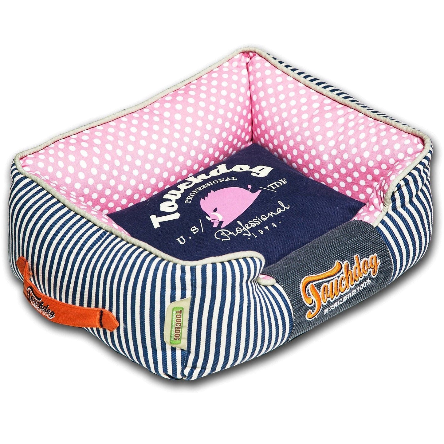 Rectangular Dog Bed | Polka-Dot Designer Cotton Pet Sofa