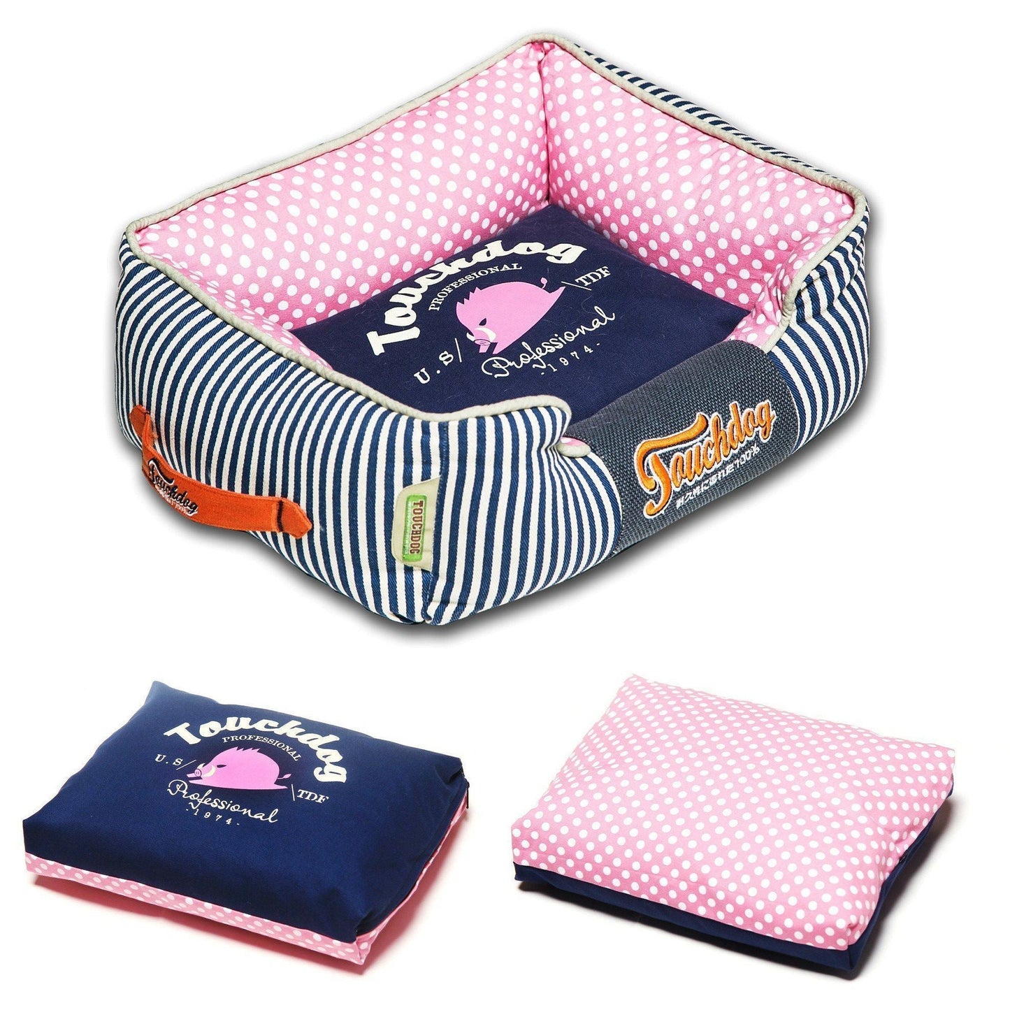 Rectangular Dog Bed | Polka-Dot Designer Cotton Pet Sofa