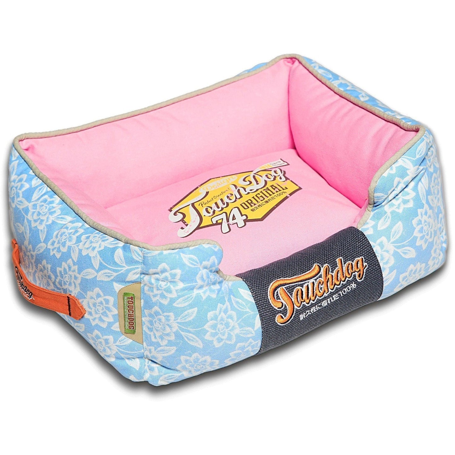 Designer Rectangular Dog Bed (Rose-Pedal) | Reversible Plush Pet Cushion | Touchdog ®