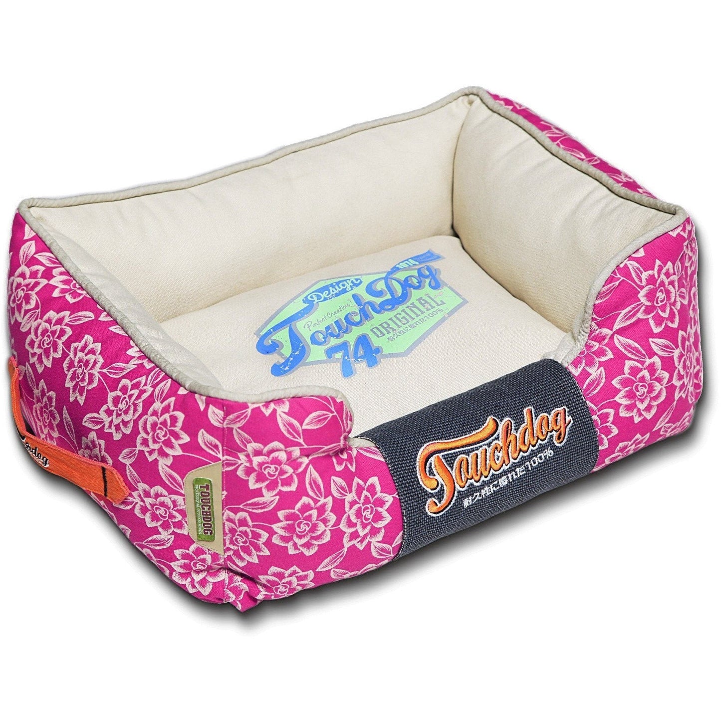 Designer Rectangular Dog Bed (Rose-Pedal) | Reversible Plush Pet Cushion | Touchdog ®
