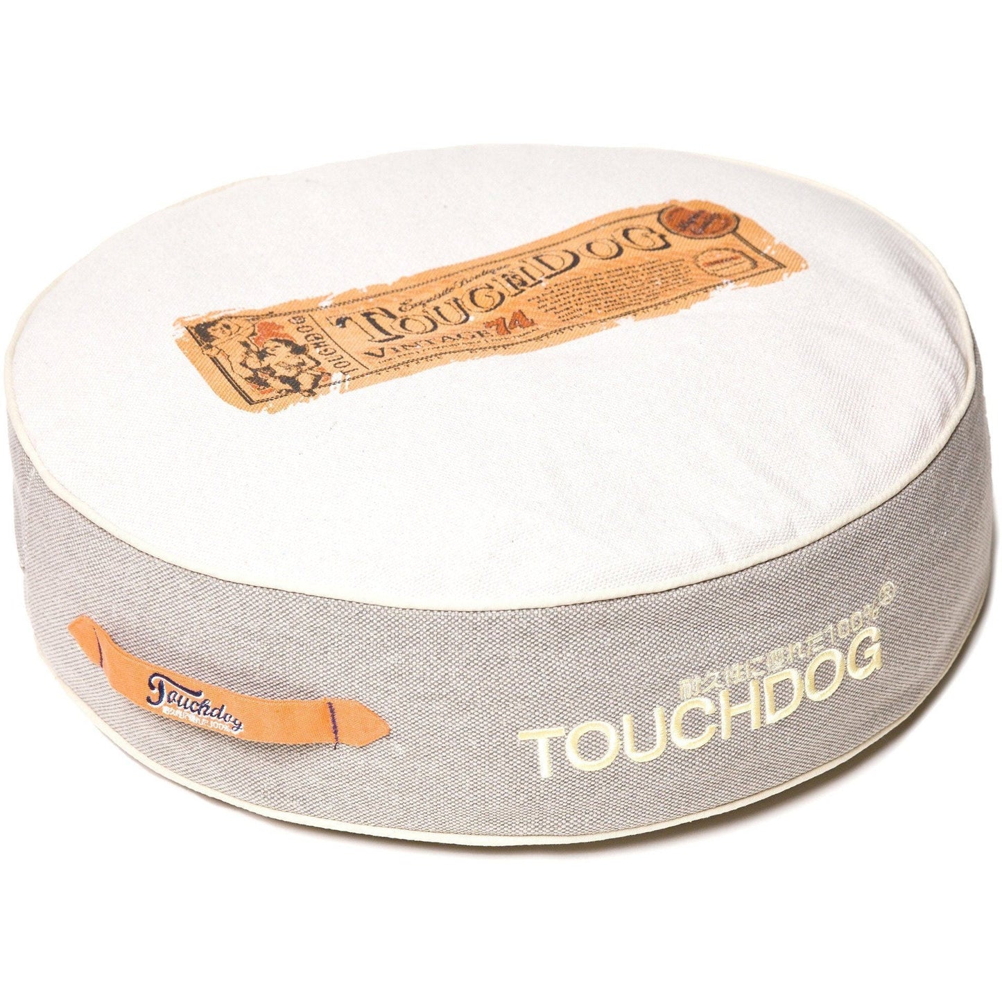 Designer Dog Bed | Touchdog ® Surround-View Rounded Denim Mat with High Sides | 25-Inch