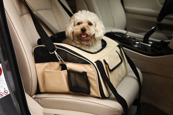 Pet Life Ultra-Lock Collapsible Dog Car Seat Carrier | Wire Folding Travel Safety Crate