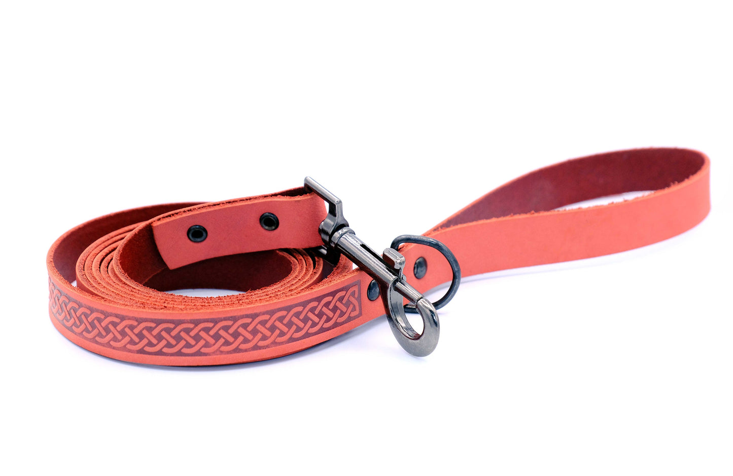 Celtic Sport Leather Dog Collar and Leash Set