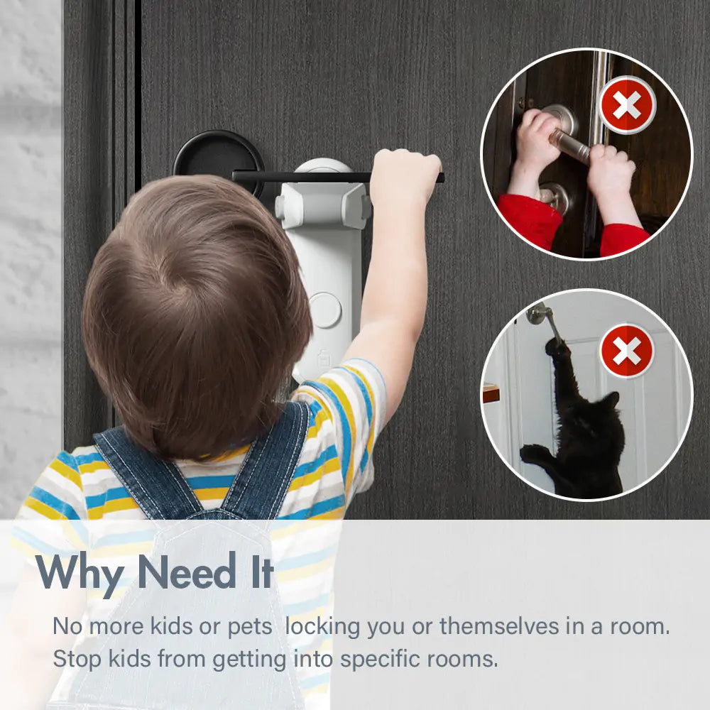 Pet Proof Door Handle Lock | Prevent Door Escapes with Dog & Cat Secure Pet Door Lock